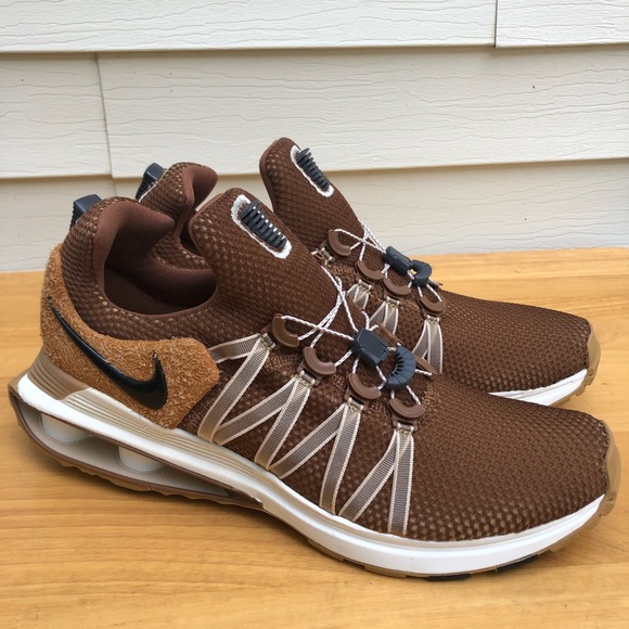 brown nike shox for men